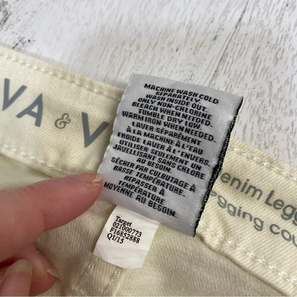 Ava & Viv Denim Legging Crop 16W Cream Target - Picture 6 of 8